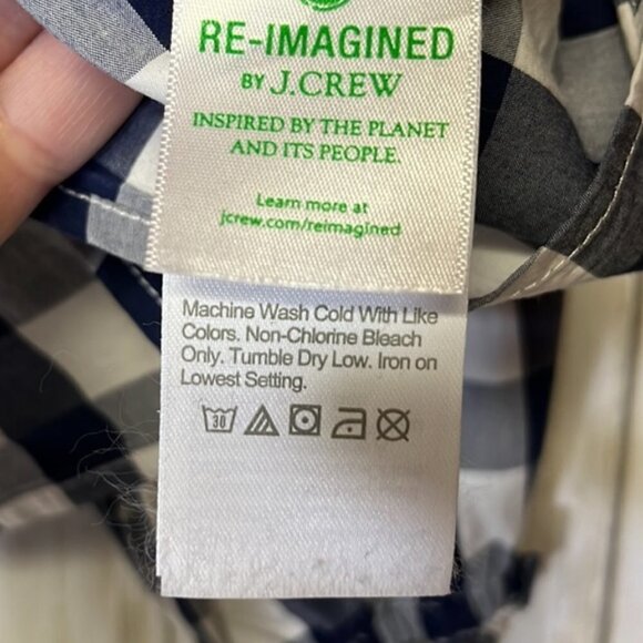 Jcrew Crewcuts Navy Blue & White Gingham Size XXS (2-3) - Picture 6 of 6